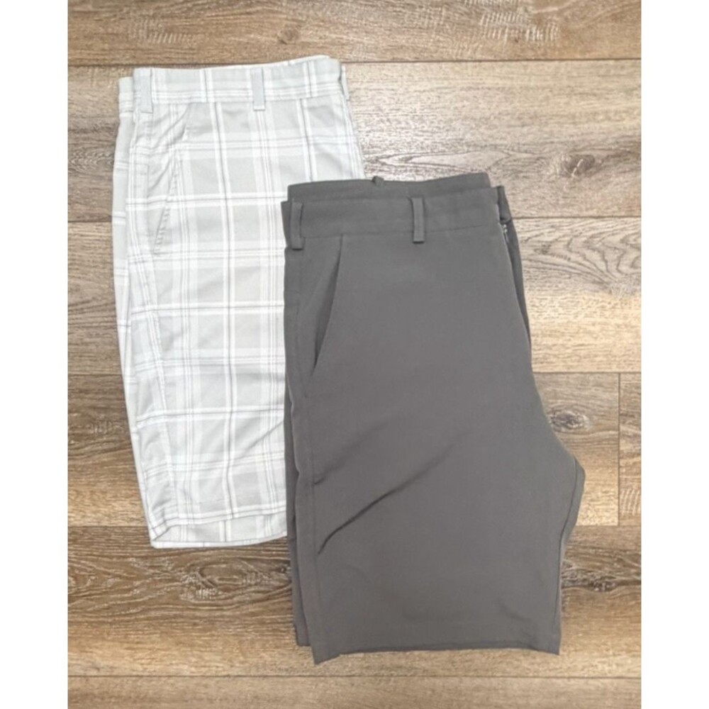 Lot of 2 Antigua Golf Shorts‎ Mens Size 38 Gray Flat Front Casual Performance
